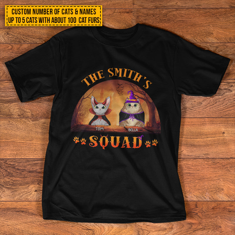 Cat Cosplay Squad Custom T Shirt, Pumpkin, Devil & Witch Cat Costumes, Personalized Halloween Shirt, Gift For Cat Lovers
