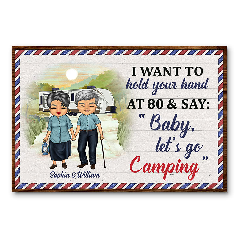 Camping Old Couple Baby Let's Go Camping - Gift For Couple - Personalized Custom Poster