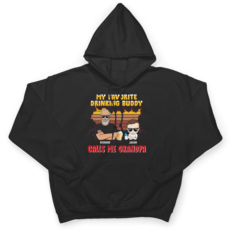 My Favorite Drinking Buddy - Gift For Grandfathers, Fathers & Uncles - Personalized Custom T Shirt
