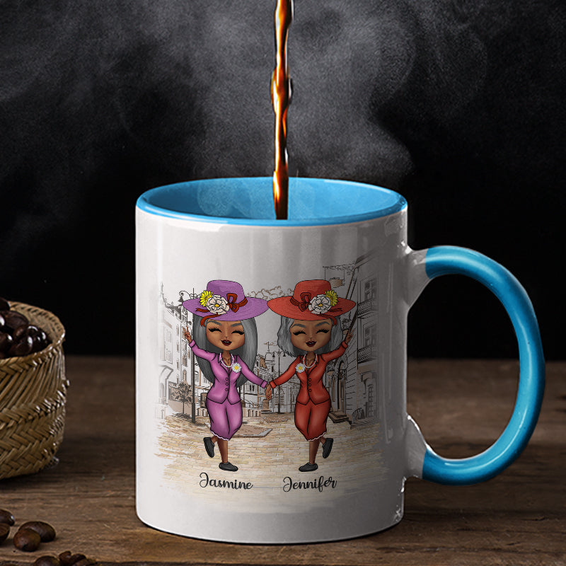 Besties Old Besties Old And Senile - Gift For Best Friends - Personalized Custom Accent Mug
