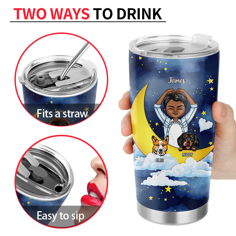 Woof You To The Moon And Back - Gift For Dog Lovers - Personalized Custom Tumbler
