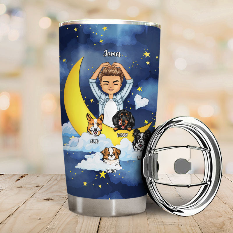 Woof You To The Moon And Back - Gift For Dog Lovers - Personalized Custom Tumbler