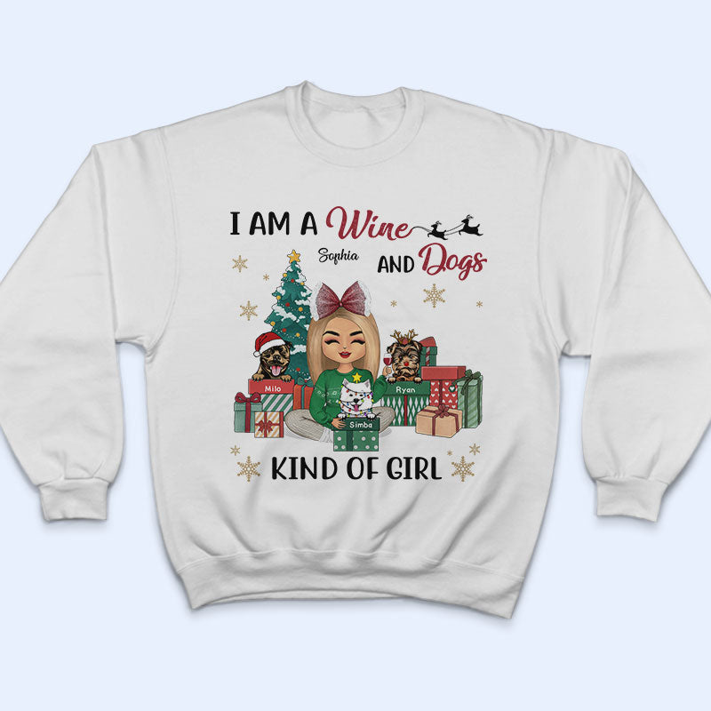 I Am A Hot Cocoa And Dogs Kinda Girl - Christmas Gift For Dog Lovers - Personalized Custom T Shirt