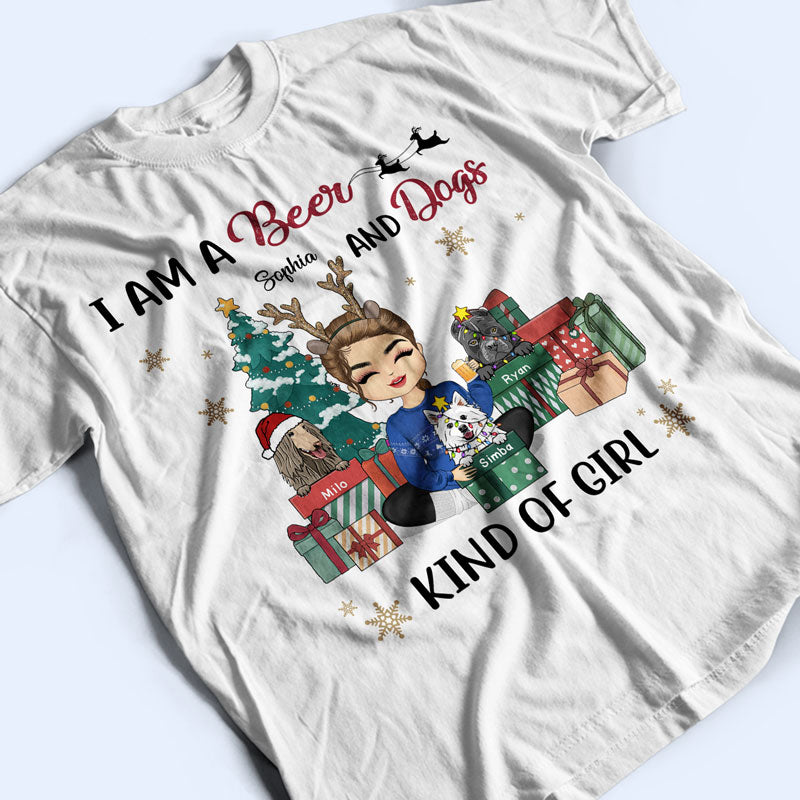 I Am A Hot Cocoa And Dogs Kinda Girl - Christmas Gift For Dog Lovers - Personalized Custom T Shirt