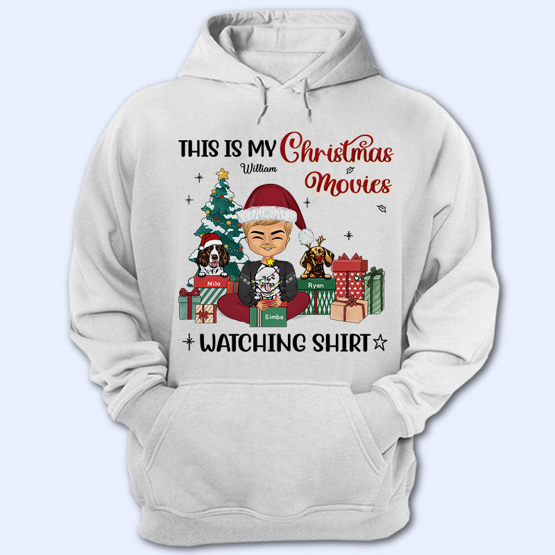 This Is My Christmas Movie Watching Shirt - Christmas Gift For Dog Lovers - Personalized Custom T Shirt
