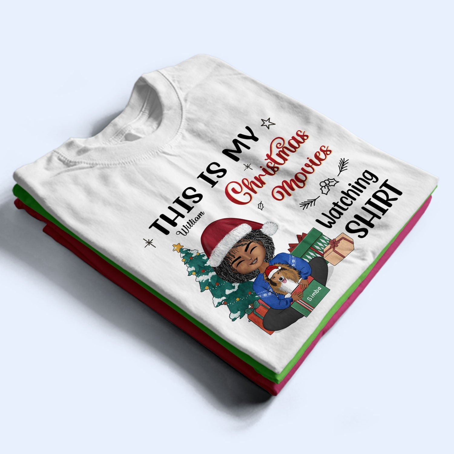 This Is My Christmas Movie Watching Shirt - Christmas Gift For Dog Lovers - Personalized Custom T Shirt