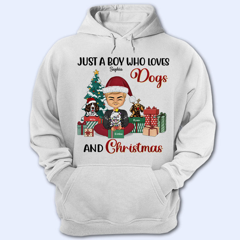 Who Loves Dogs And Christmas - Christmas Gift For Dog Lovers - Personalized Custom T Shirt