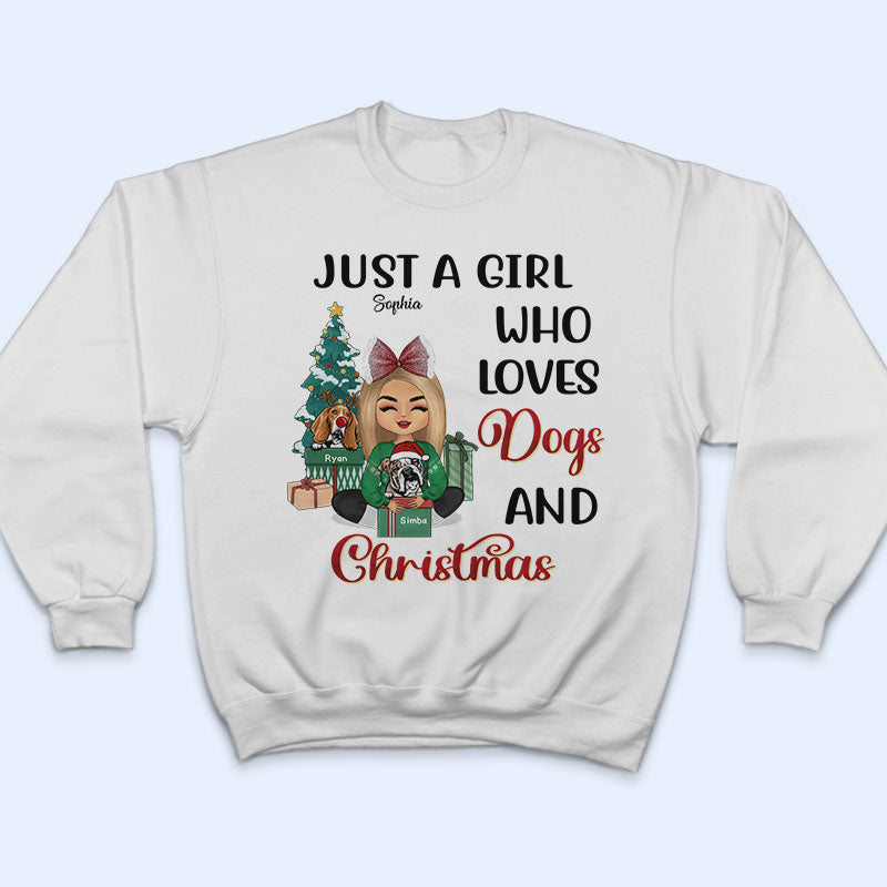 Who Loves Dogs And Christmas - Christmas Gift For Dog Lovers - Personalized Custom T Shirt