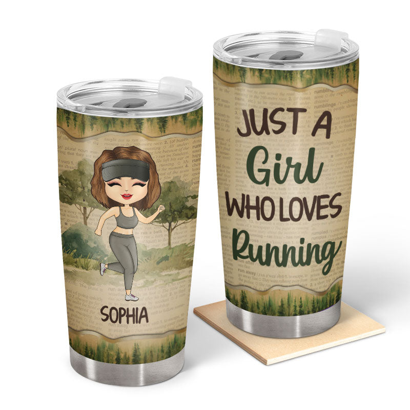 Just A Girl Who Loves Running - Gift For Running Lovers - Personalized Custom Tumbler