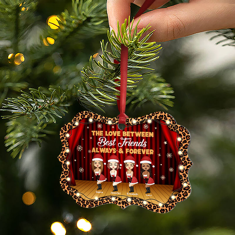 Best Friends Not Sisters By Blood But Sisters By Heart - Christmas Gift For BFF And Sisters - Personalized Custom Aluminum Ornament