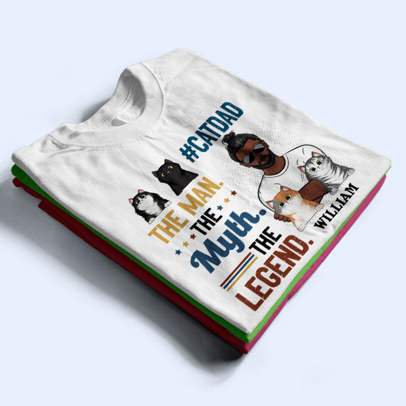 The Man The Myth - Gift For Cat Lovers - Personalized Custom T Shirt