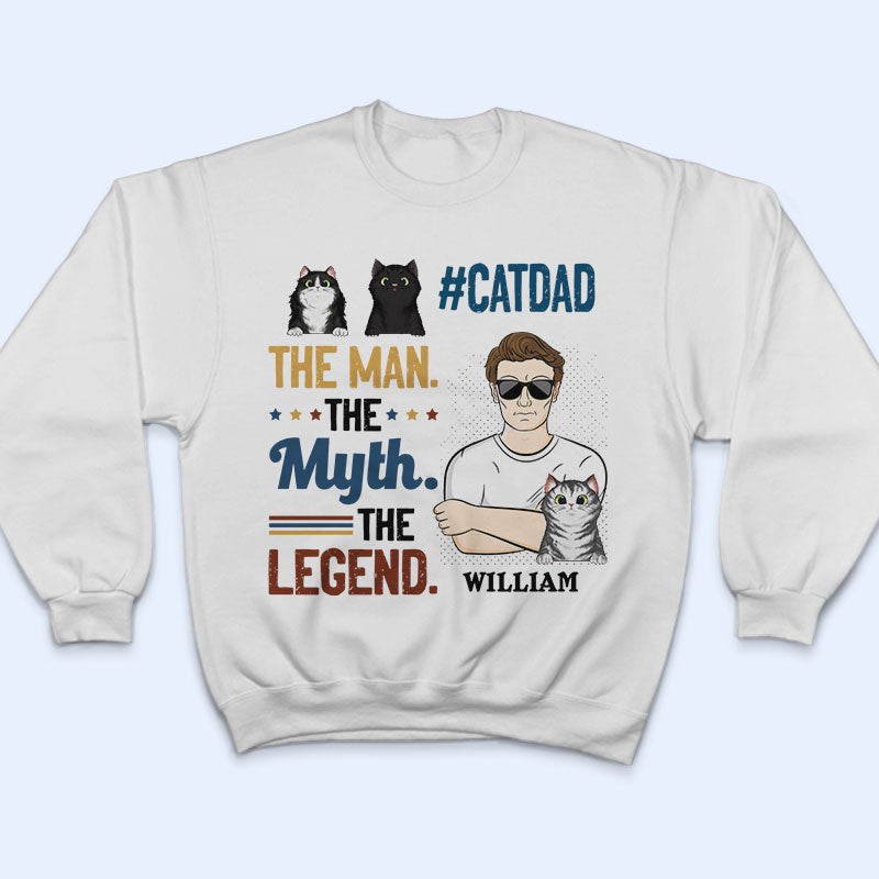 The Man The Myth - Gift For Cat Lovers - Personalized Custom T Shirt