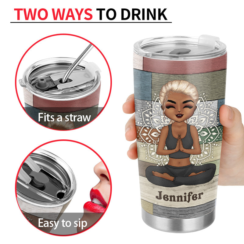 Yoga Chibi Girl Wish A Mufuka Would - Personalized Custom Tumbler