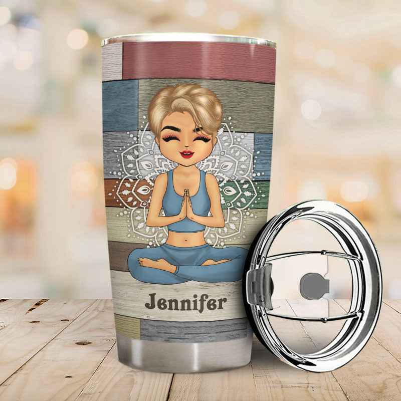 Yoga Chibi Girl Wish A Mufuka Would - Personalized Custom Tumbler