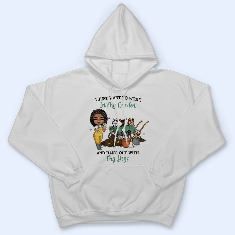 Dog Lovers Garden Chibi Girl Hang Out With My Dogs - Personalized Custom T Shirt
