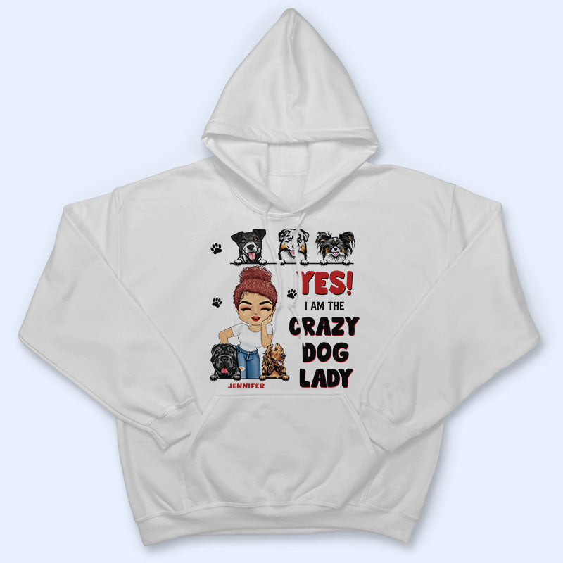 Dog Lovers Chibi Girl Yes I'm A Crazy Dog Lady - Personalized Custom T Shirt