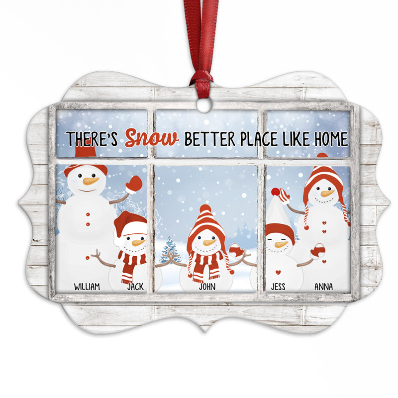 Christmas Snow Better Place Like Home - Gift For Couples - Personalized Custom Wooden Ornament, Aluminum Ornament