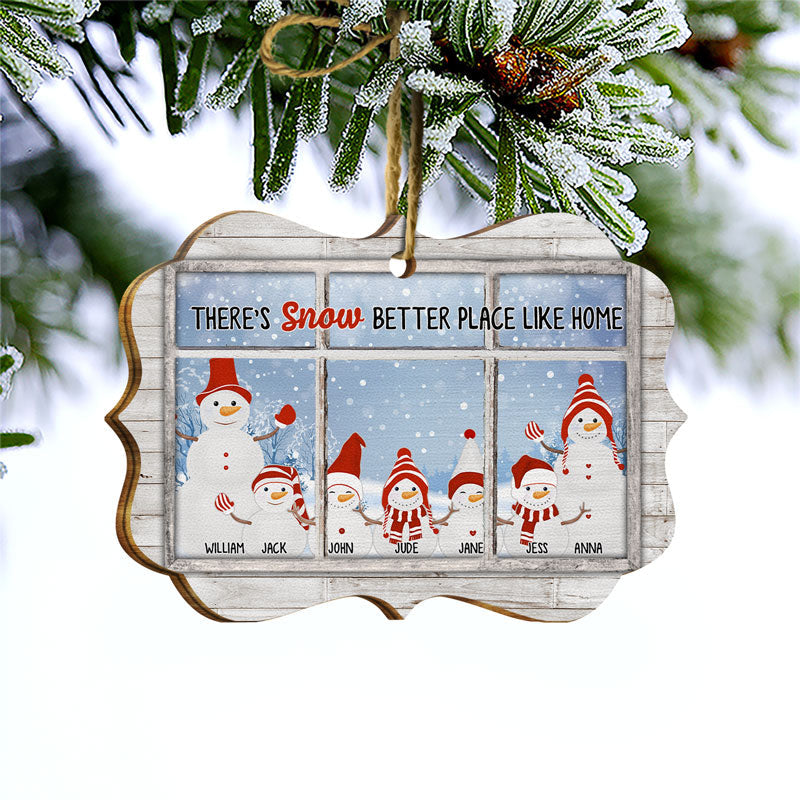 Christmas Snow Better Place Like Home - Gift For Couples - Personalized Custom Wooden Ornament, Aluminum Ornament