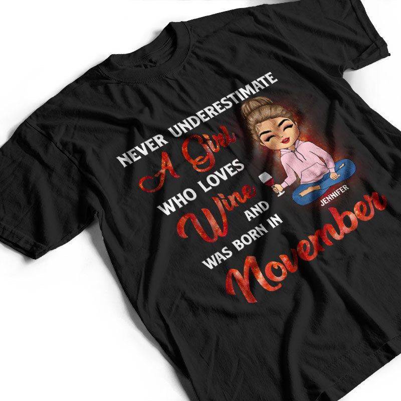 Wine Chibi Girl Never Underestimate A Girl - Personalized Custom Hoodie
