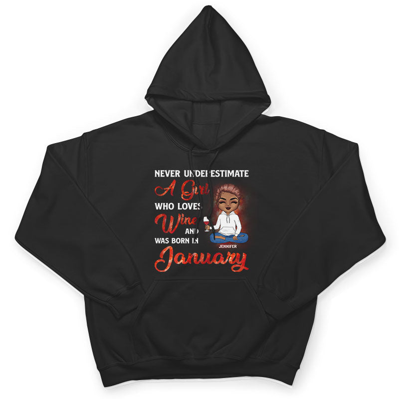 Wine Chibi Girl Never Underestimate A Girl - Personalized Custom Hoodie