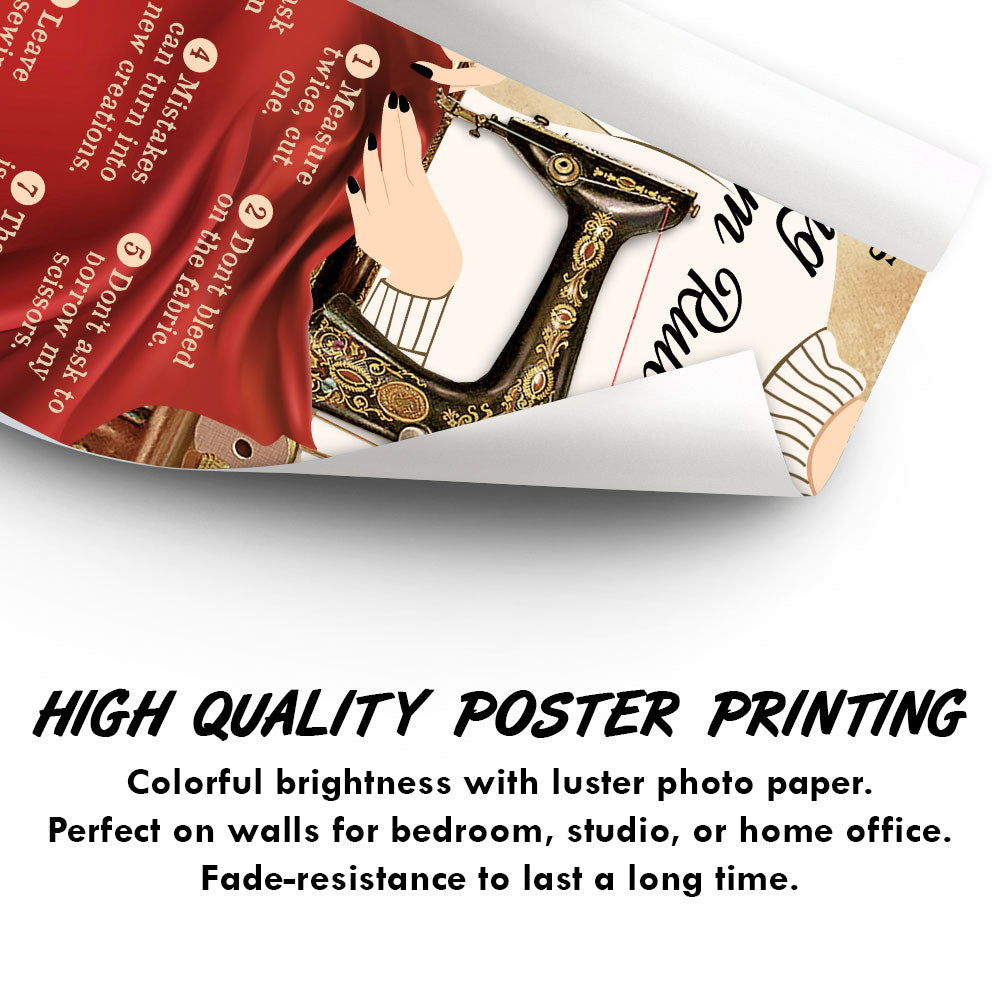 Sewing Room Rules - Personalized Custom Poster
