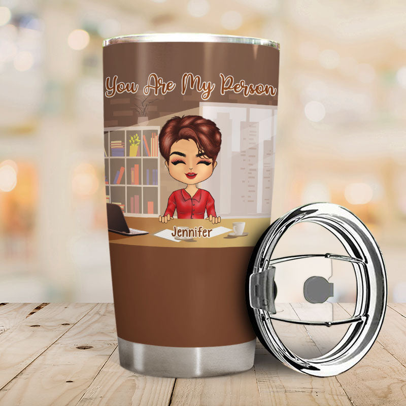 Colleagues Chibi This Office Runs On Laughter - Personalized Custom Tumbler