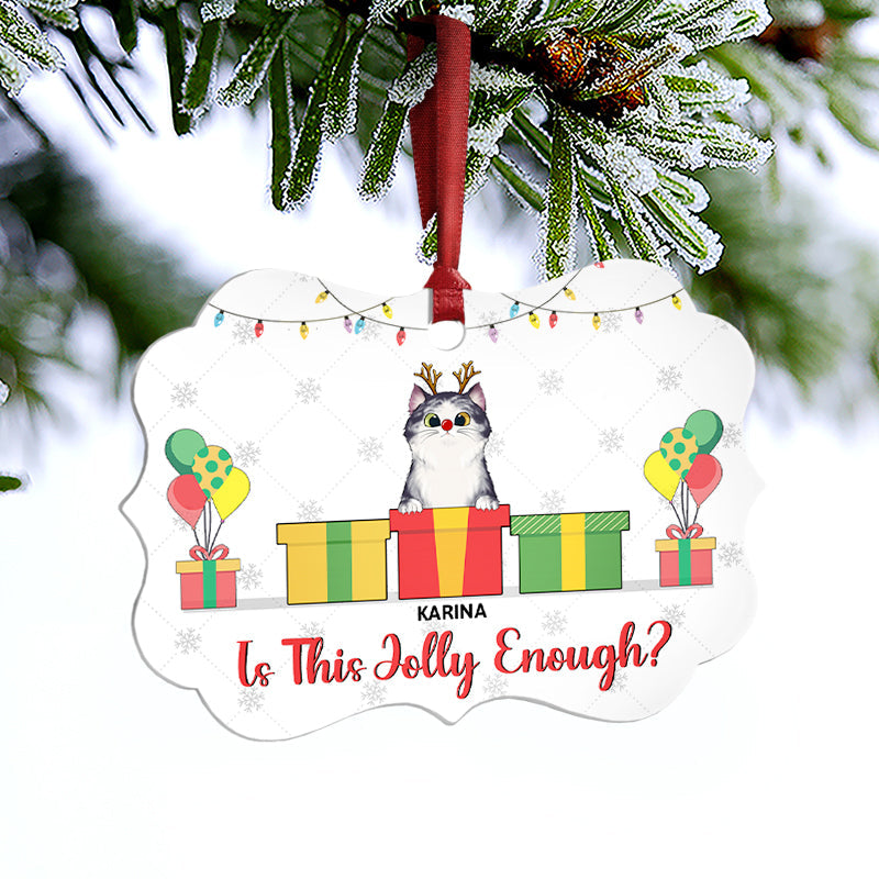 Is This Jolly Enough - Christmas Gift For Cat Lovers - Personalized Custom Aluminum Ornament