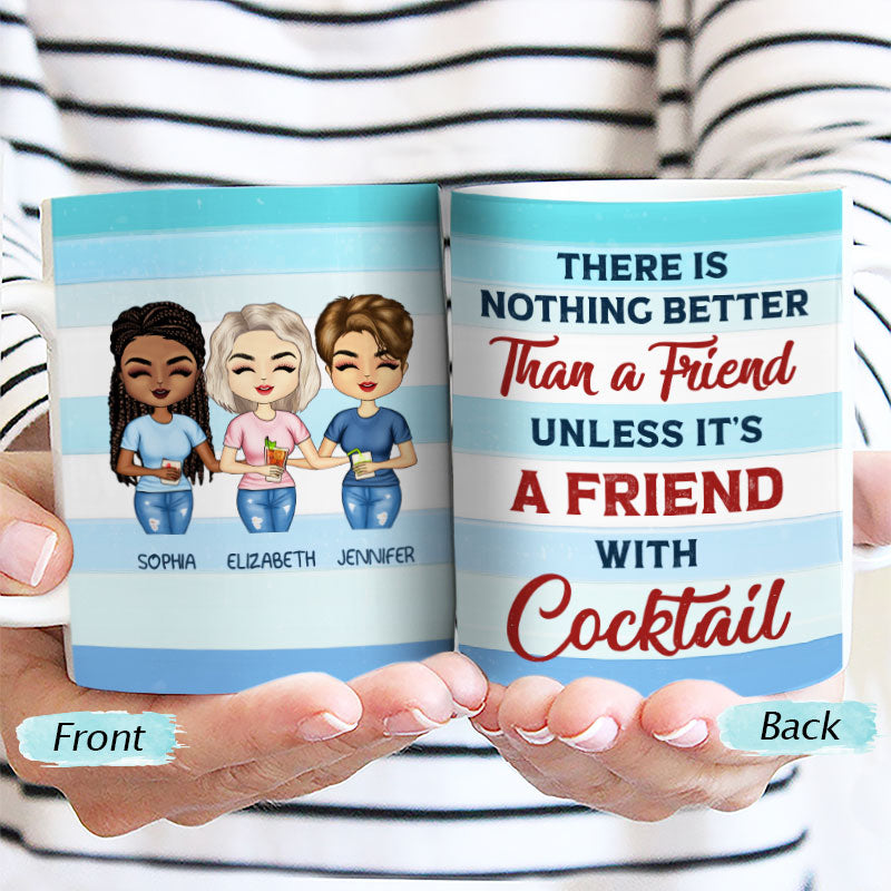 There Is Nothing Better Friends Blue Classic - BFF Bestie Gift - Personalized Custom White Edge-to-Edge Mug