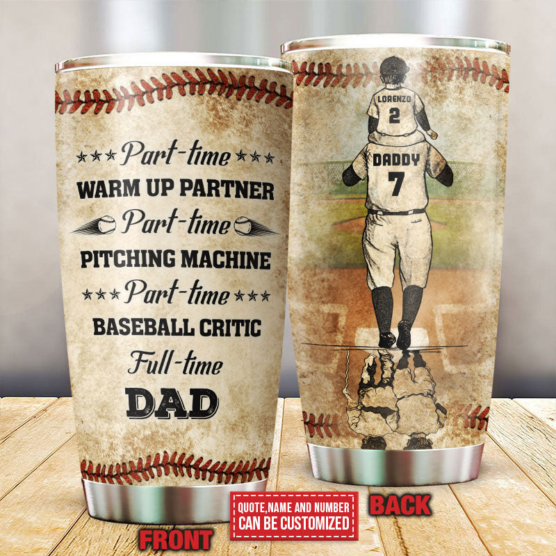 Personalized Baseball Dad And Son Thank You Custom Quote Customized Tumbler