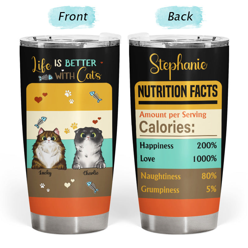 Cat Lovers Life Is Better With Cats - Gift For Cat Lovers - Personalized Custom Tumbler