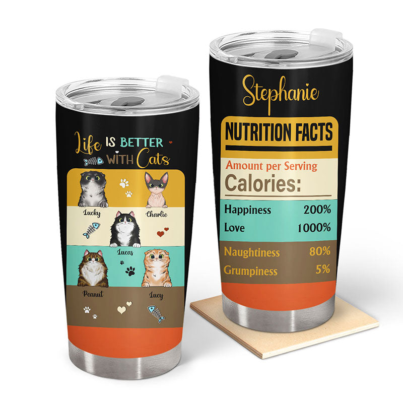 Cat Lovers Life Is Better With Cats - Gift For Cat Lovers - Personalized Custom Tumbler