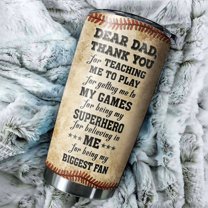 Personalized Baseball Dad And Son Thank You Customized Tumbler