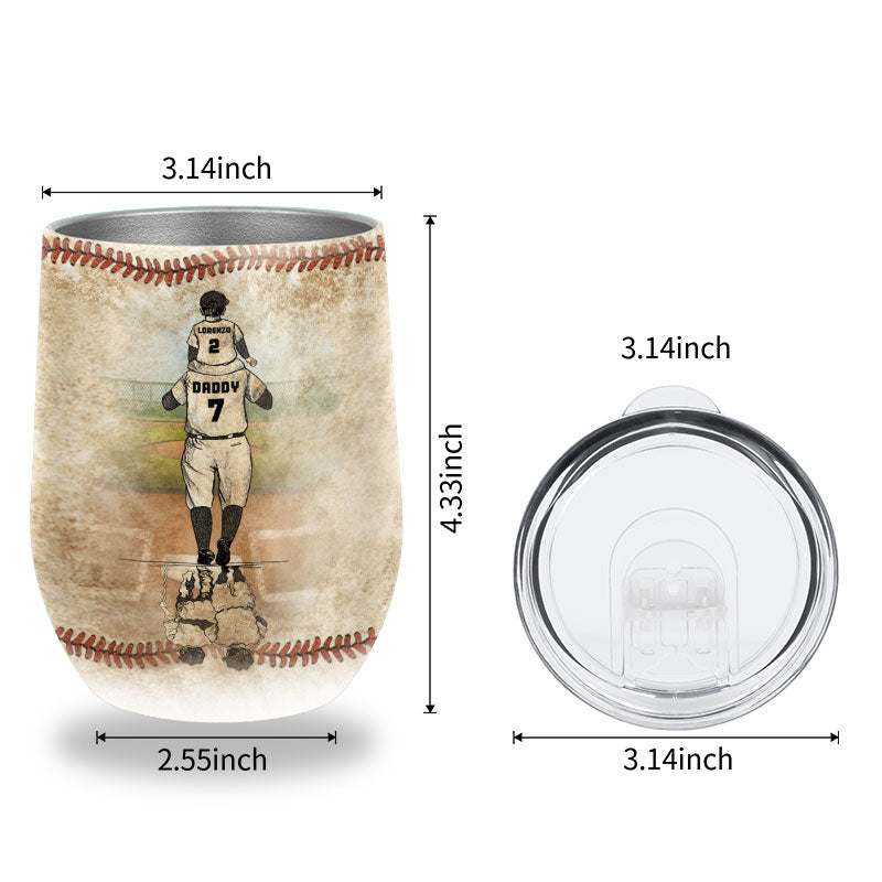Personalized Baseball Dad And Son Thank You Customized Wine Tumbler