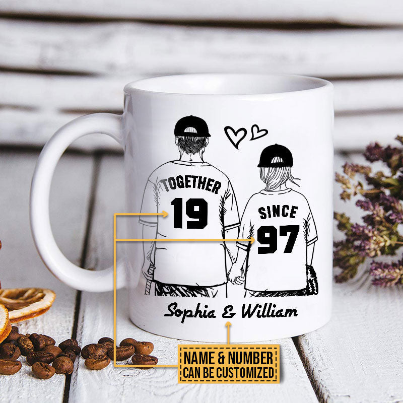 Personalized Baseball Together Since Young Customized Mug