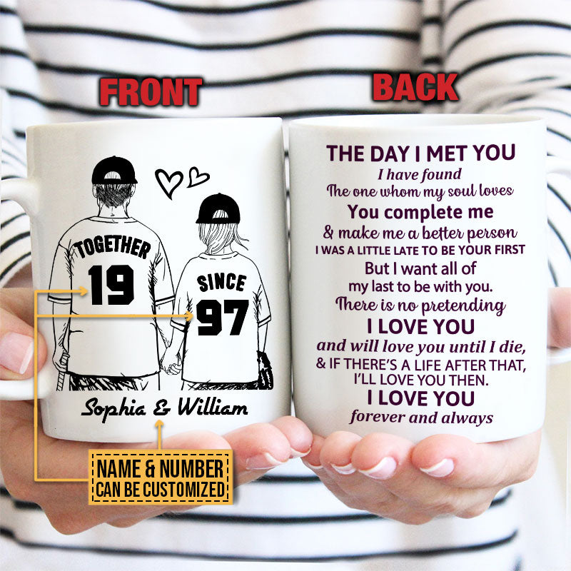 Personalized Baseball Together Since Young Customized Mug