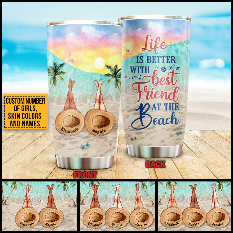 Personalized Beach Bestie Life Is Better Custom Tumbler