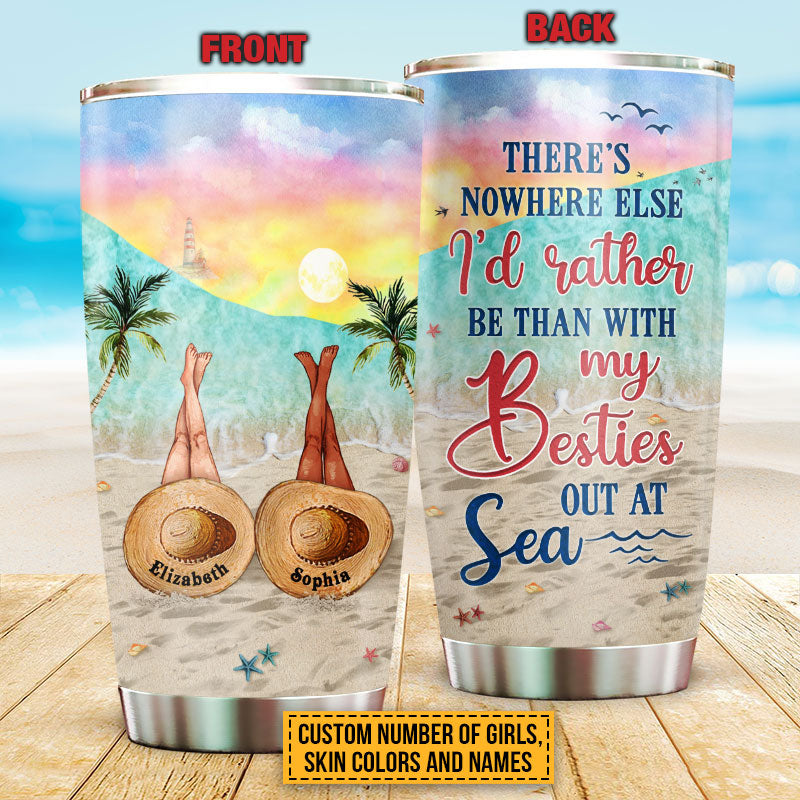 Personalized Beach Bestie Out At Sea Custom Tumbler