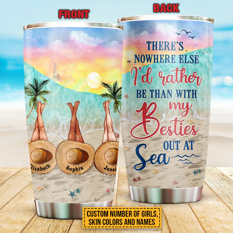 Personalized Beach Bestie Out At Sea Custom Tumbler