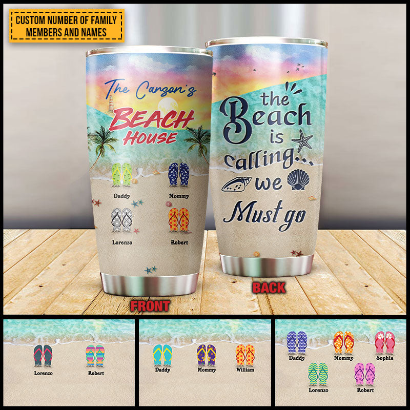 Personalized Beach Family Beach Is Calling Custom Tumbler