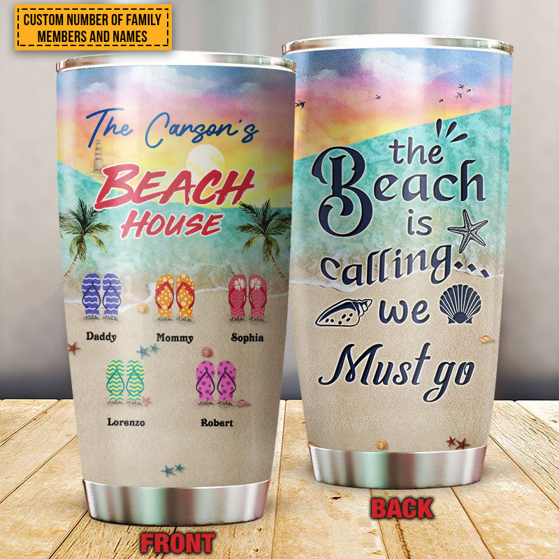 Personalized Beach Family Beach Is Calling Custom Tumbler