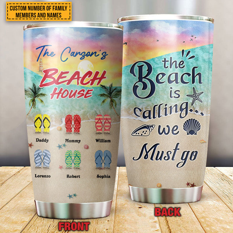 Personalized Beach Family Beach Is Calling Custom Tumbler
