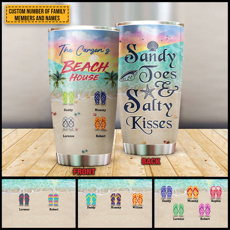 Personalized Beach Family Sandy Toes Custom Tumbler