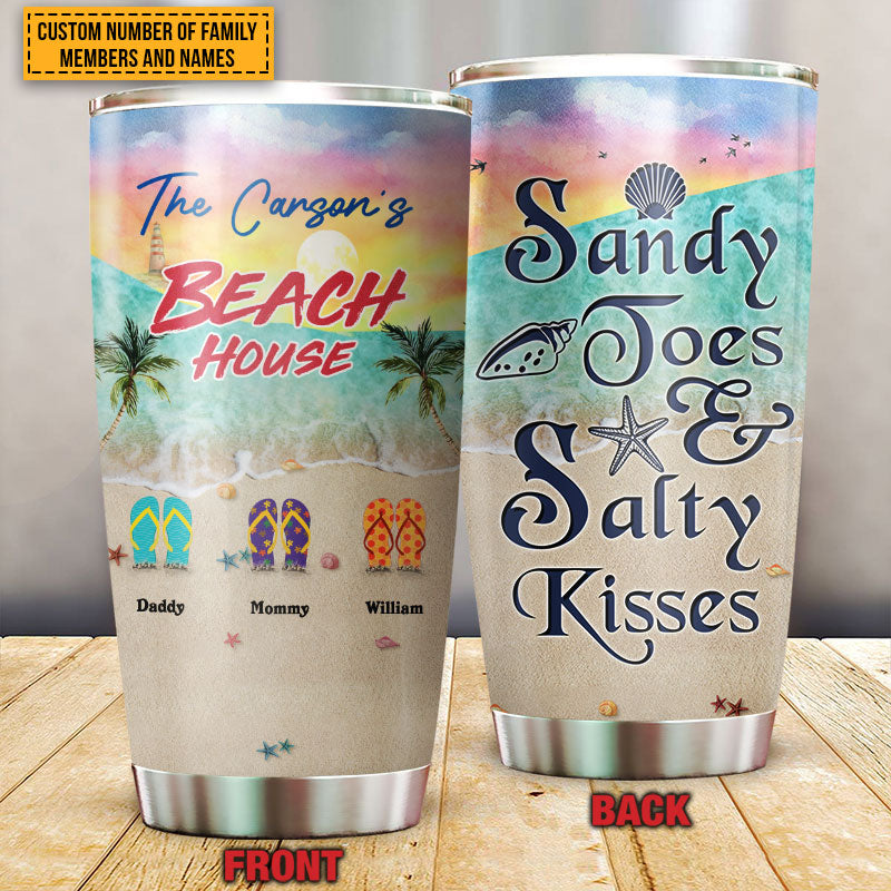 Personalized Beach Family Sandy Toes Custom Tumbler