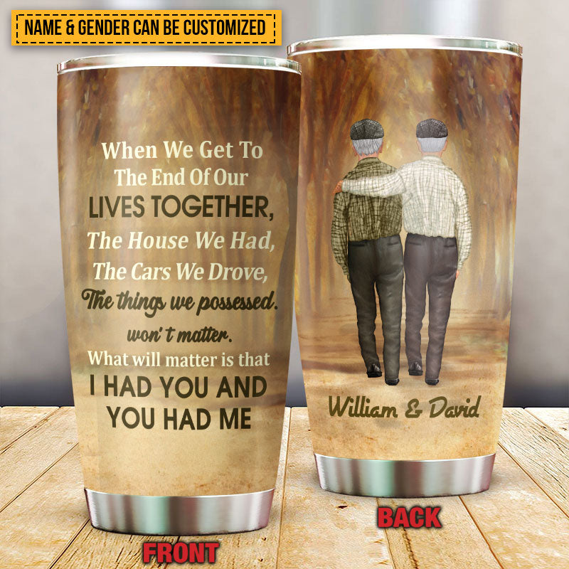 Personalized Family Yellow Old Couple When We Get Custom Tumbler