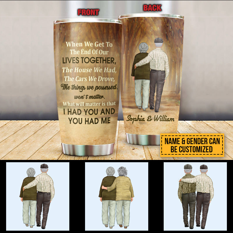 Personalized Family Yellow Old Couple When We Get Custom Tumbler