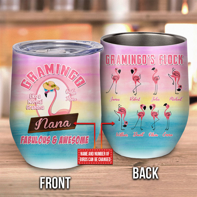 Personalized Flamingo Like A Normal Custom Wine Tumbler