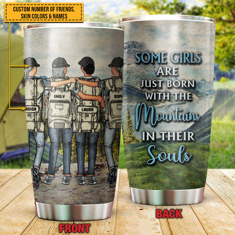 Personalized Hiking Bestie Mountains In Souls Custom Tumbler