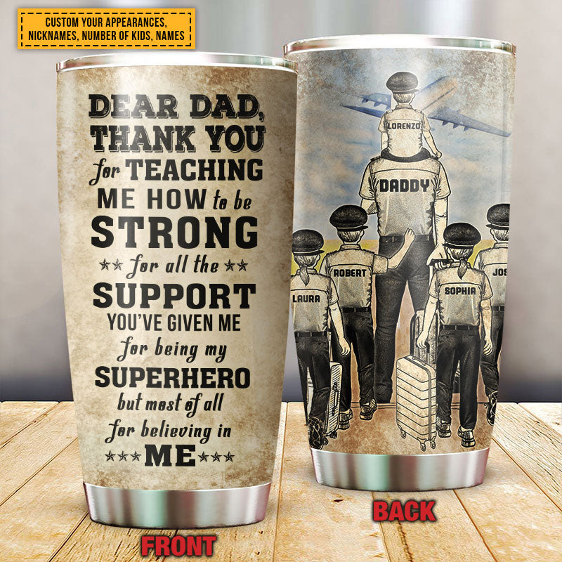 Personalized Pilot Dad And Child Thank You Custom Kids Custom Tumbler