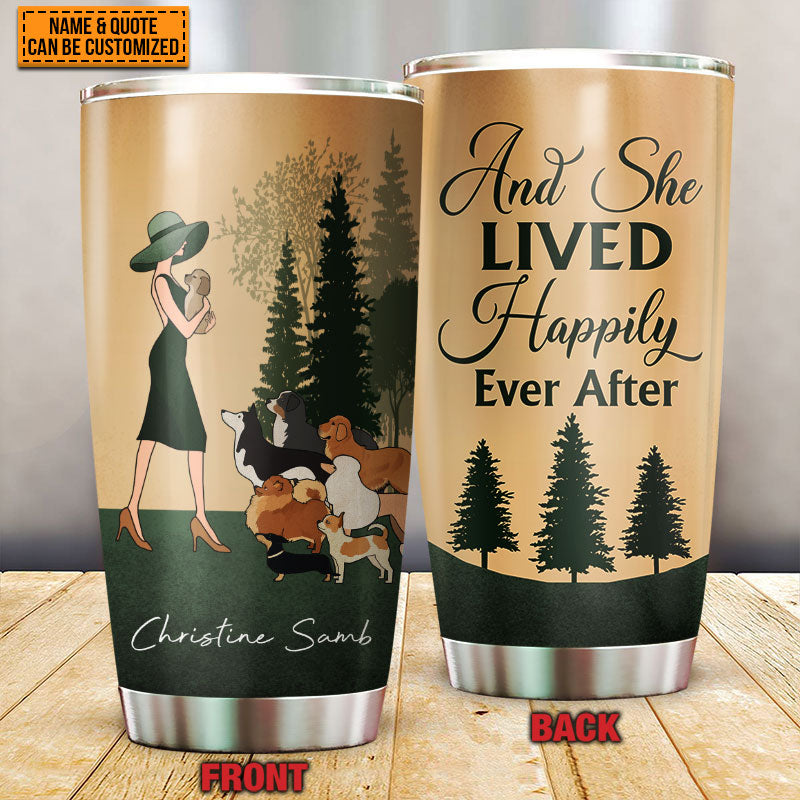 Personalized Retro Dog Girl Custom Quotes Customized Tumbler
