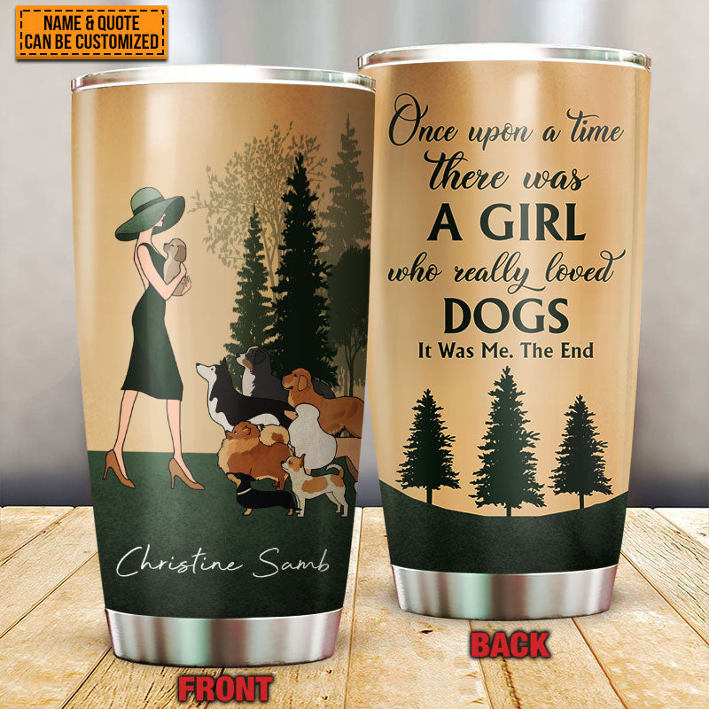 Personalized Retro Dog Girl Custom Quotes Customized Tumbler